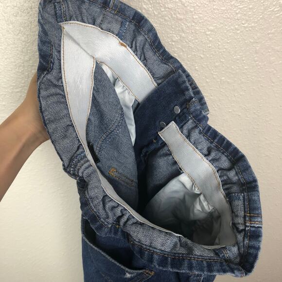 Forever 21 Distressed Paperbag Paper Bag Blue High Waisted Jeans Torn - Picture 8 of 10